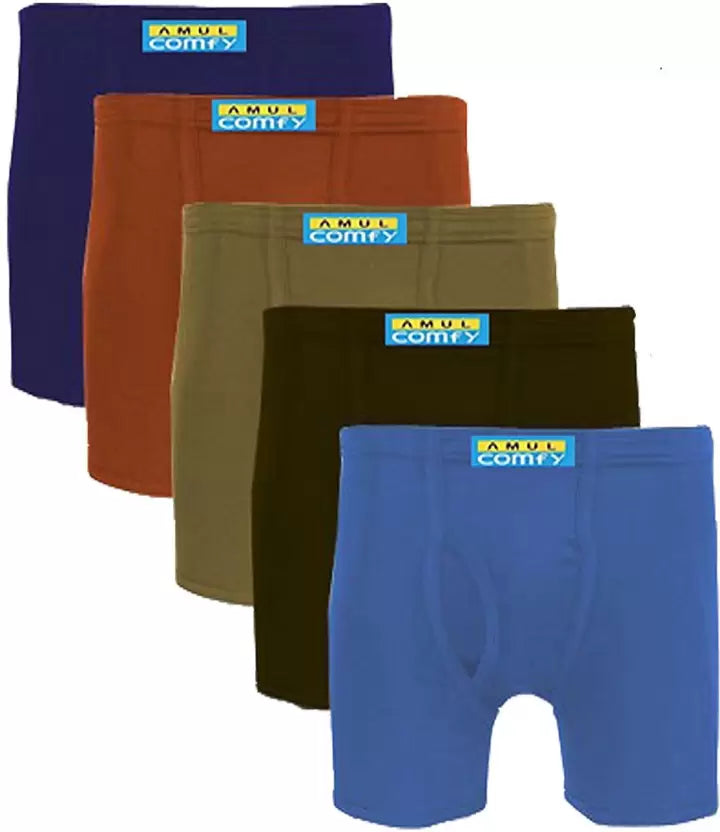 AMUL COMFY INNER ELASTIC LONG TRUNK PACK OF 5 (ASSORTED COLORS) - DEEPMALA HOSIERY