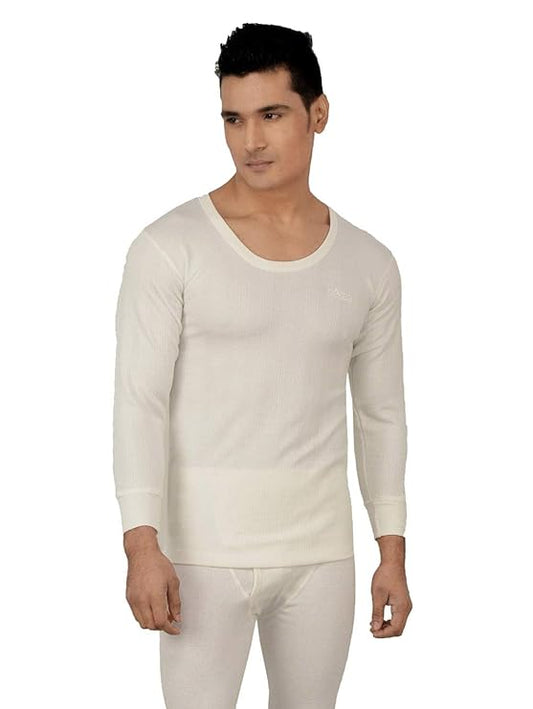 Lux Inferno Round Neck Full Sleeves Men's Premium Thermal White Upper/Top/Vest- Pack of 1 - DEEPMALA HOSIERY