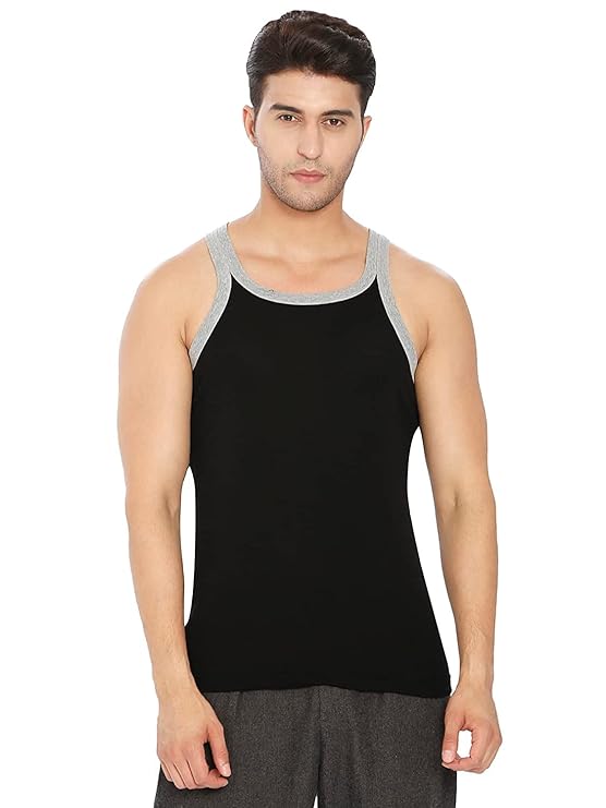 Lux Cozi Cotton Plain/Solid Sleeveless Gym Men's Vest - Pack of 4 (#Xylo-333-Assorted) - DEEPMALA HOSIERY