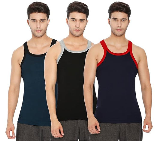 Lux Cozi Xylo 333 Men Assorted Vest (Pack of 3) - DEEPMALA HOSIERY