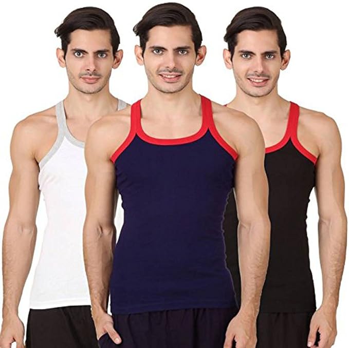 Macho Men's Sporto Stretchable Gym Vest STYLE#111 - Pack of 3 - DEEPMALA HOSIERY