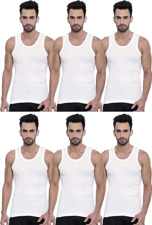 Dixcy Round Neck Sleeveless Lining Vest - Pack of 6 (#Dixcy-Derby -White) - DEEPMALA HOSIERY