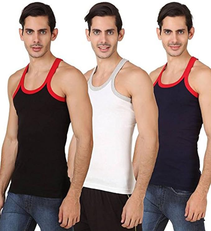 Macho Men's Sporto Stretchable Gym Vest STYLE#111 - Pack of 3 - DEEPMALA HOSIERY