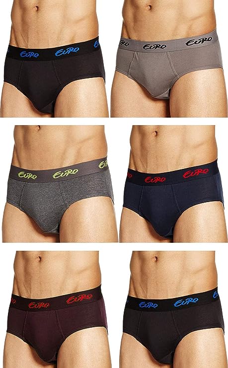 Euro Fashion Men Micra Brief Pack of 6 (ASSORTED COLORS) - DEEPMALA HOSIERY