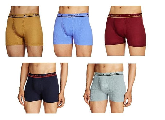 Rupa Men's Cotton HUNK  Regular Long Trunks (Assorted Colors) Pack of 5 - DEEPMALA HOSIERY