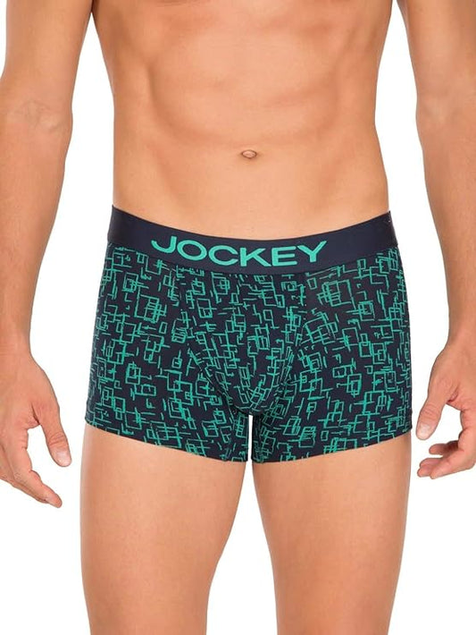 Jockey FP23 Men's Super Combed Cotton Elastane Stretch Printed Trunk with Ultrasoft Waistband PACK OF 2