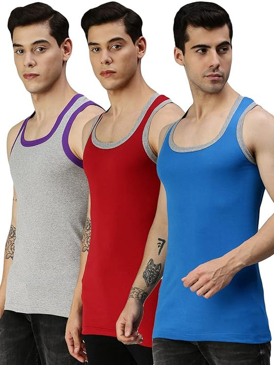 ONN GRANDE NB 141 Modern Vest for Men - Pack of 3 - Colors May Vary Regular - DEEPMALA HOSIERY