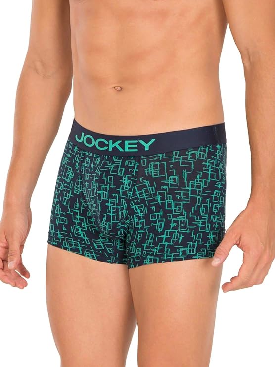 Jockey FP23 Men's Super Combed Cotton Elastane Stretch Printed Trunk with Ultrasoft Waistband PACK OF 2