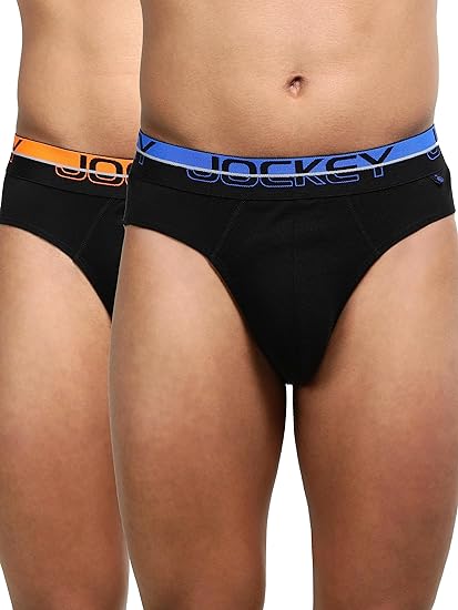 Jockey FP02 Men's Super Combed Cotton Rib Solid Brief with Ultrasoft Waistband (Pack of 2)