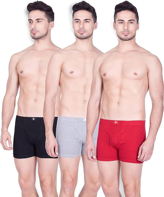 ONN Comfortz Front Open Men's Cotton Ribbed Boxer - NR 355 Pack of 3 - ASSORTED COLORS - DEEPMALA HOSIERY