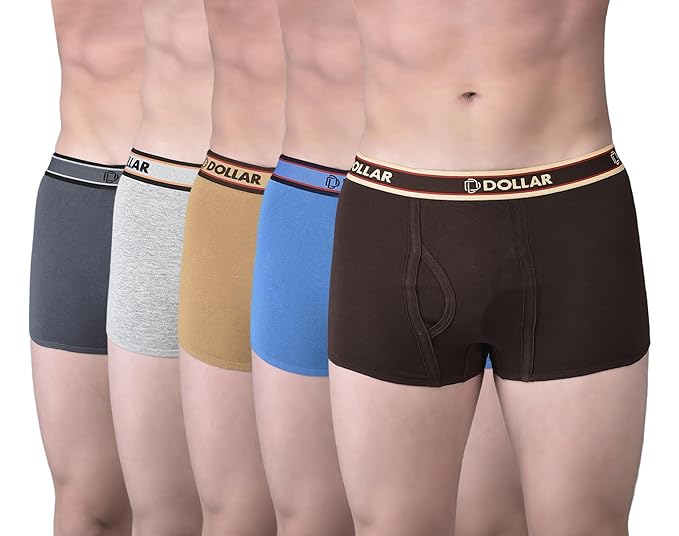 DOLLAR BIGBOSS Men's Cotton Blend Mini T/E Regular Trunks -PACK OF 5