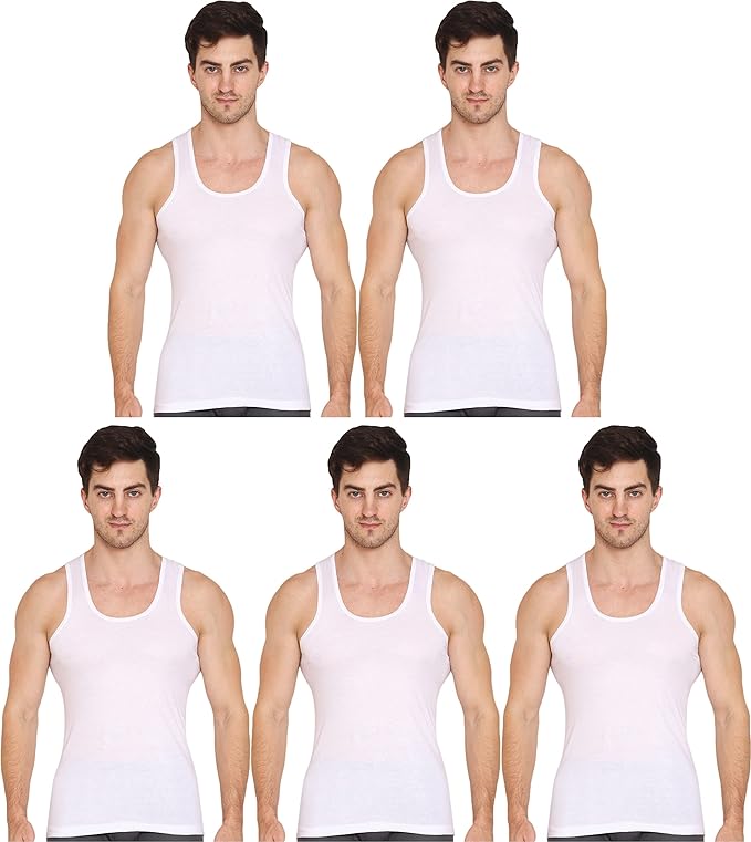 VIP Supreme Men's Sleeveless Cotton Vest (Pack of 5)