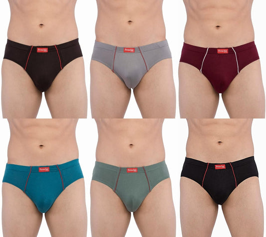 VIP Frenchie Plus Mens Cotton Brief (Pack of 6) Color May Vary