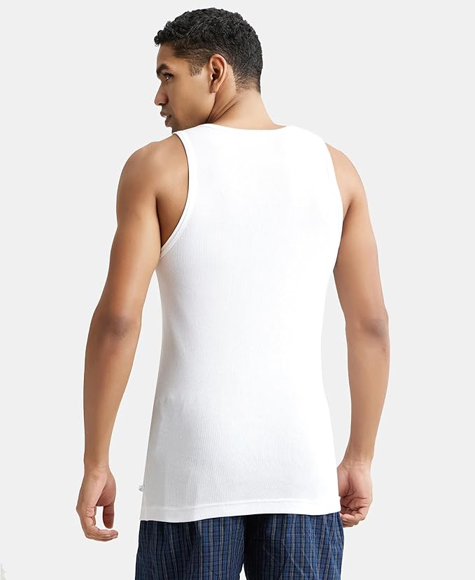 Jockey 8823 Men's Super Combed Cotton Rib Round Neck Sleeveless Vest with Stay Fresh Properties (Pack of 2)