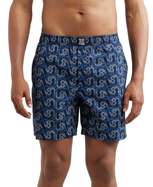 Jockey US57 Men's Super Combed Mercerized Cotton Woven Printed Boxer Shorts with Side Pocket (ASSORTED COLOUR & PRINTS)