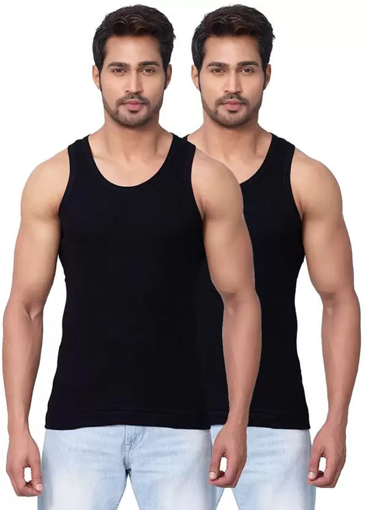 Macho Derby BLACK Men's Lining Vest (Pack of 2) - DEEPMALA HOSIERY