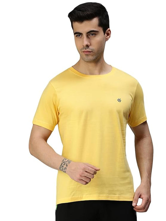 ONN Men's Half Sleeves Round Neck 100% Cotton T-Shirt