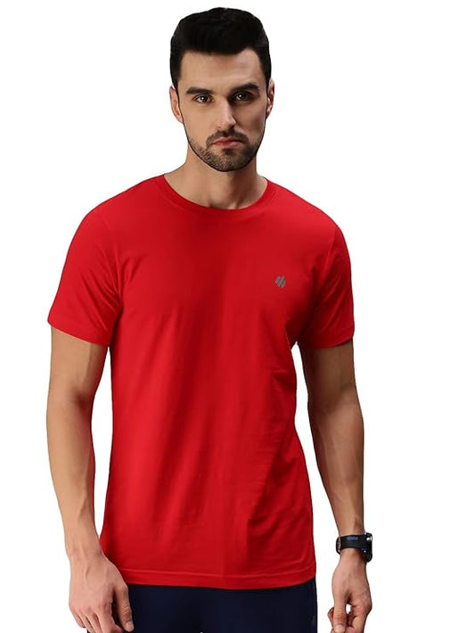 ONN Men's Half Sleeves Round Neck 100% Cotton T-Shirt