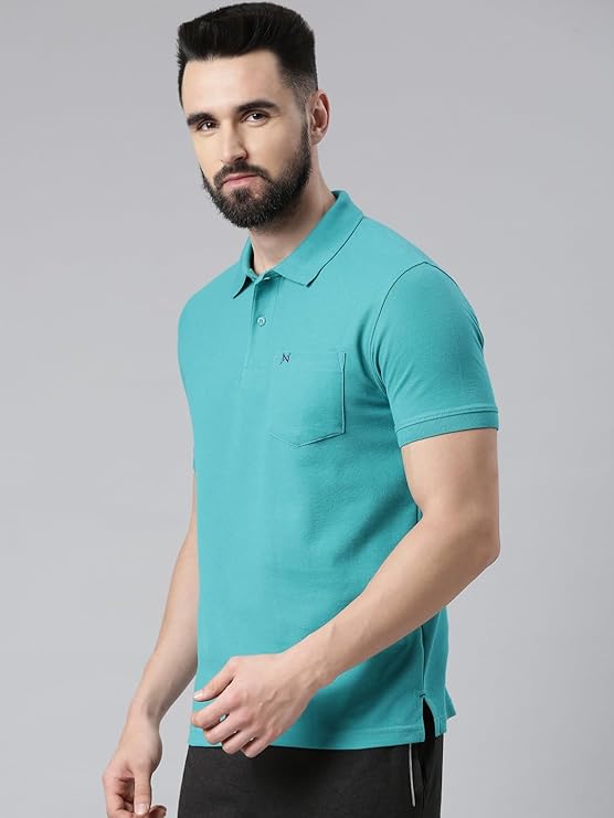 Force NXT Super Combed Cotton Men's Pack of 2 Collared Polo Solid T-Shirt With Pocket