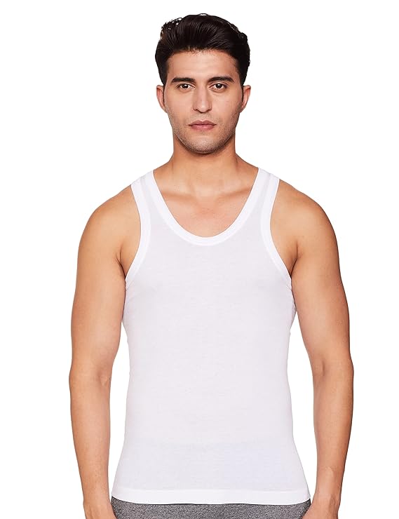 Rupa Frontline Men's Solid White Vest (Pack of 6)