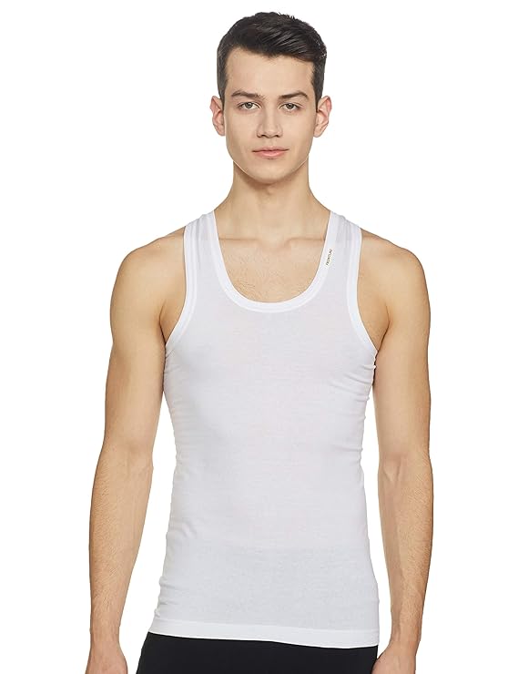 Rupa Frontline Men's Solid White Vest (Pack of 5)