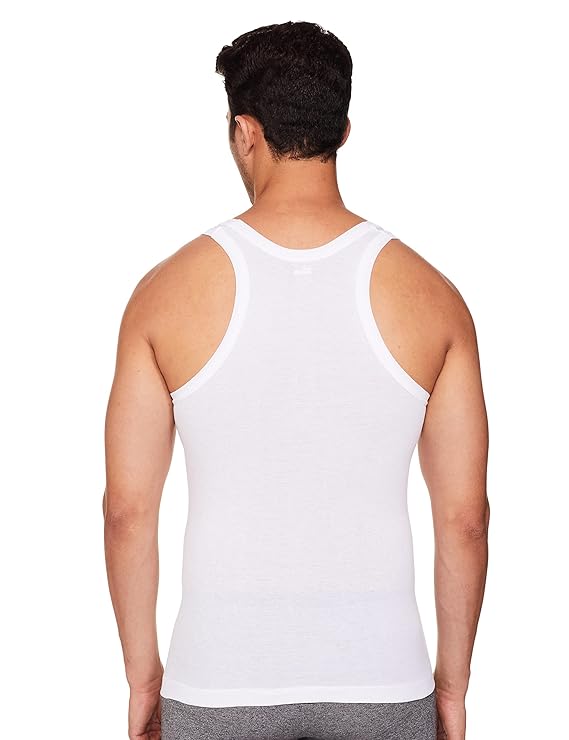 Rupa Frontline Men's Solid White Vest (Pack of 6)