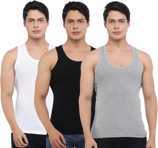 DIXCY SCOTT VICTOR DURBY RN VEST PACK OF 3 (BLACK-WHITE-GREY) - DEEPMALA HOSIERY